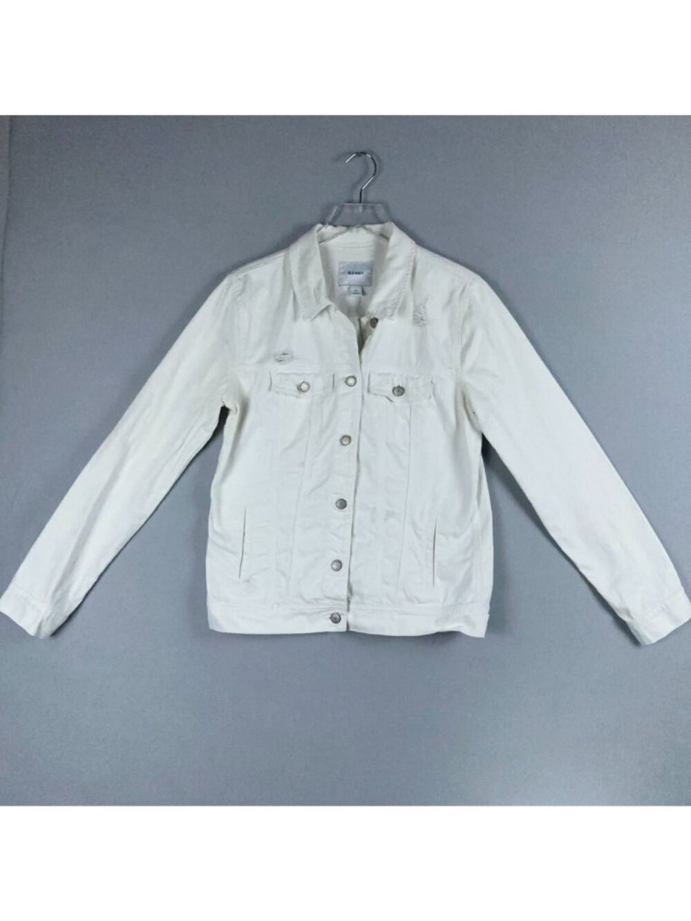 Old Navy Tucker Jacket Size Large Tall White 100% Cotton Button-Front - Picture 4 of 14